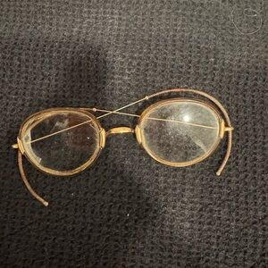 Vintage Round Glasses with Gold Frame